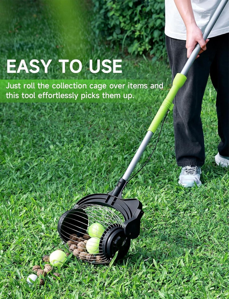 GASREKV Nut Gatherer for Walnuts with 1.8-Gallon Capacity, No-Bend Emptying Design，Acorn Picker Upper Roller Suitable for 1.2"-3.6" Walnuts,Chestnuts, Fallen Apples & Tennis Balls(No Small Acorns) - Image 2
